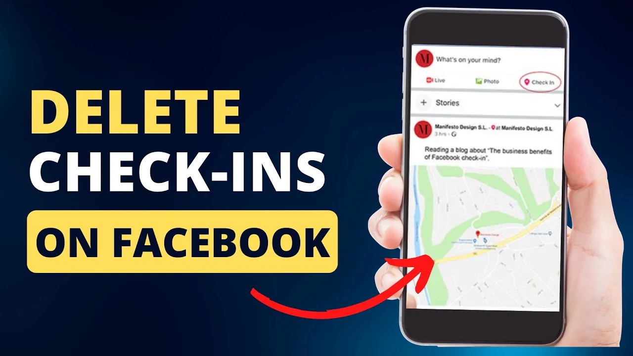 how to remove check ins on facebook